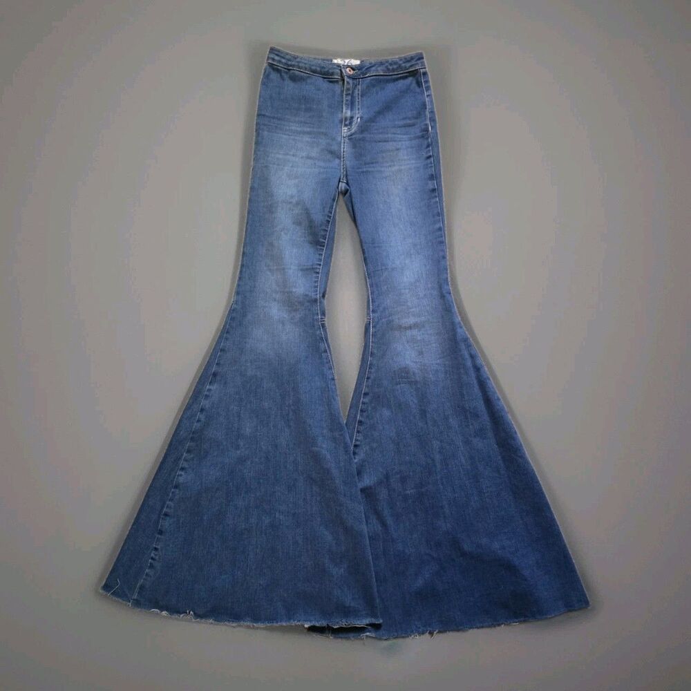 We The Free People Bell Bottom Flare Jeans Retro Women Size 26 Boho Festival
